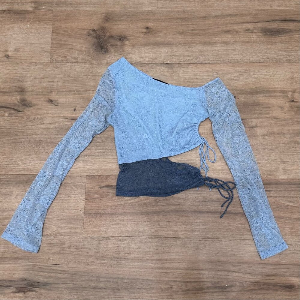 Contemporary‎ Dance Costume Set White & Light Blue Weissman Competition Outfit - Picture 2 of 11